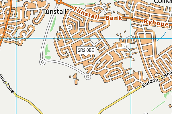 SR2 0BE map - OS VectorMap District (Ordnance Survey)