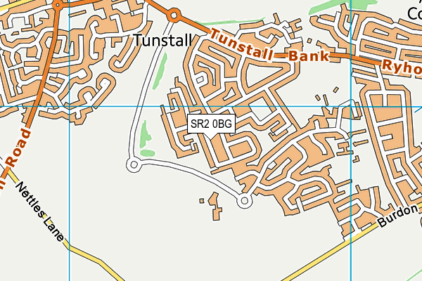 SR2 0BG map - OS VectorMap District (Ordnance Survey)