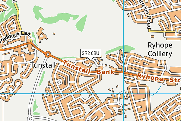 SR2 0BU map - OS VectorMap District (Ordnance Survey)