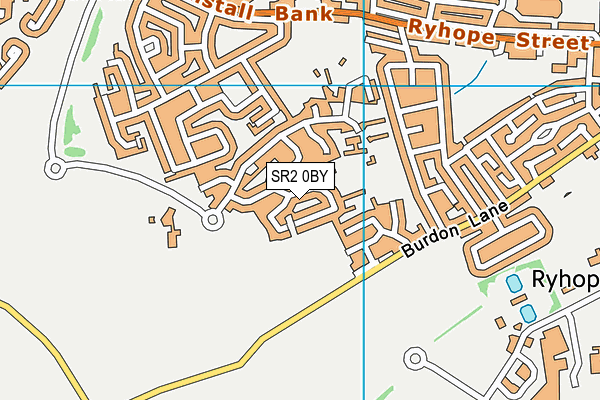 SR2 0BY map - OS VectorMap District (Ordnance Survey)