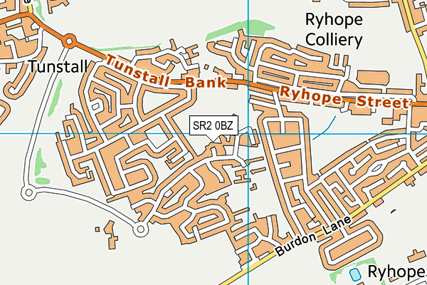 SR2 0BZ map - OS VectorMap District (Ordnance Survey)