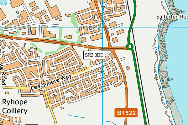 SR2 0DE map - OS VectorMap District (Ordnance Survey)