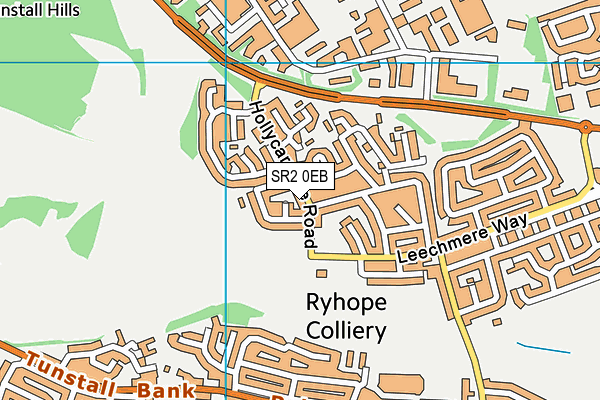 SR2 0EB map - OS VectorMap District (Ordnance Survey)