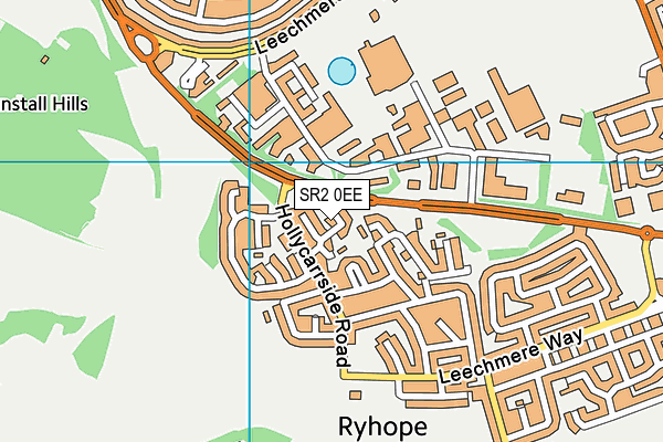 SR2 0EE map - OS VectorMap District (Ordnance Survey)