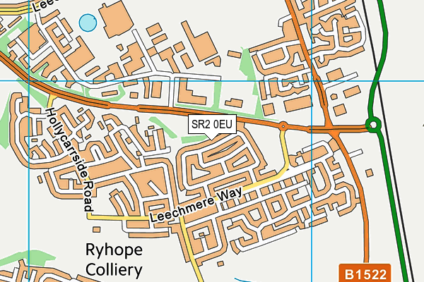 SR2 0EU map - OS VectorMap District (Ordnance Survey)