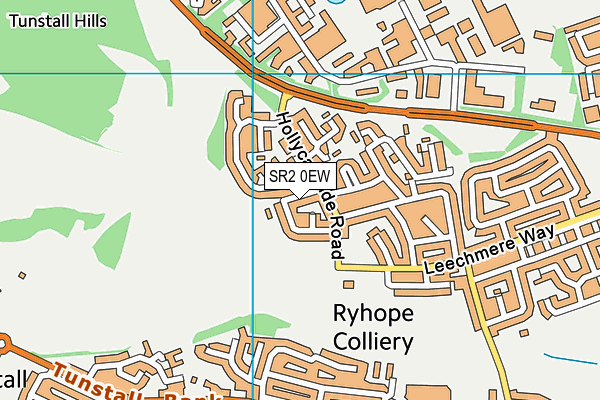 SR2 0EW map - OS VectorMap District (Ordnance Survey)