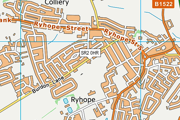 SR2 0HR map - OS VectorMap District (Ordnance Survey)