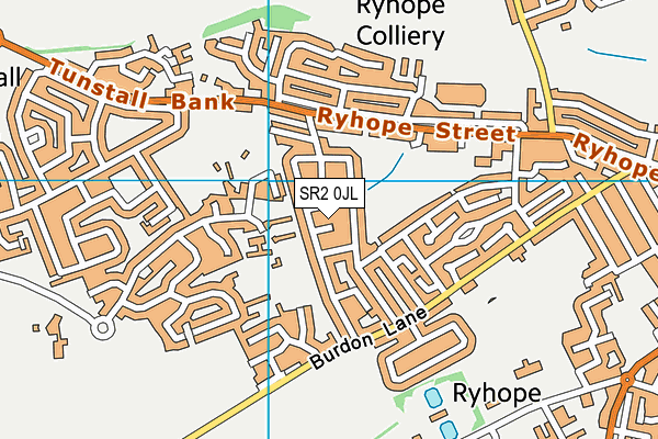 SR2 0JL map - OS VectorMap District (Ordnance Survey)
