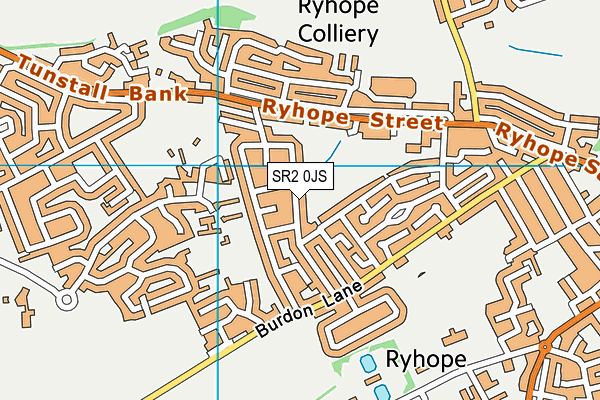 SR2 0JS map - OS VectorMap District (Ordnance Survey)