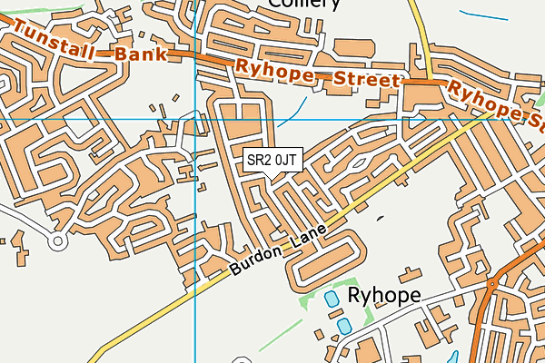 SR2 0JT map - OS VectorMap District (Ordnance Survey)
