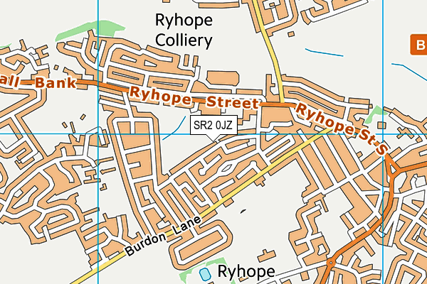 SR2 0JZ map - OS VectorMap District (Ordnance Survey)