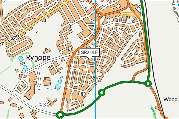 SR2 0LE map - OS VectorMap District (Ordnance Survey)