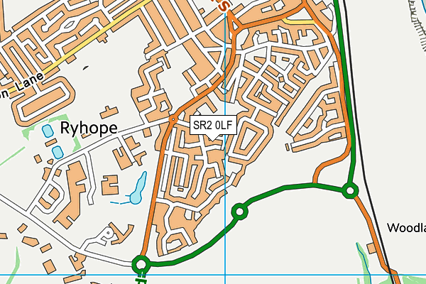 SR2 0LF map - OS VectorMap District (Ordnance Survey)