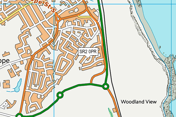 SR2 0PR map - OS VectorMap District (Ordnance Survey)