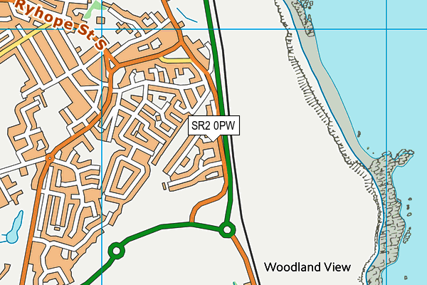 SR2 0PW map - OS VectorMap District (Ordnance Survey)