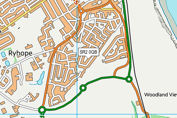 SR2 0QB map - OS VectorMap District (Ordnance Survey)