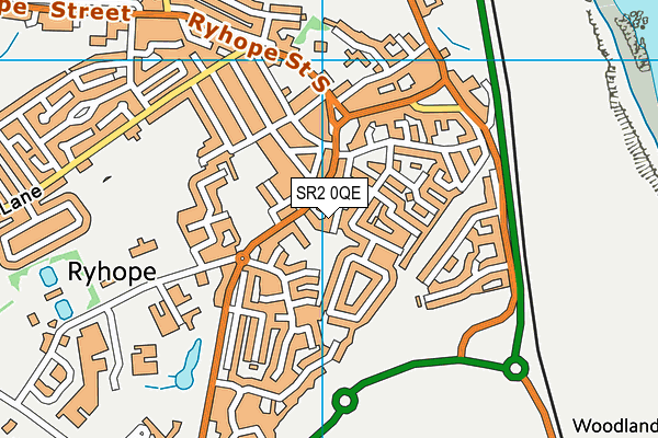 SR2 0QE map - OS VectorMap District (Ordnance Survey)