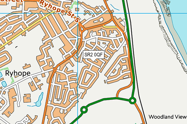 SR2 0QF map - OS VectorMap District (Ordnance Survey)