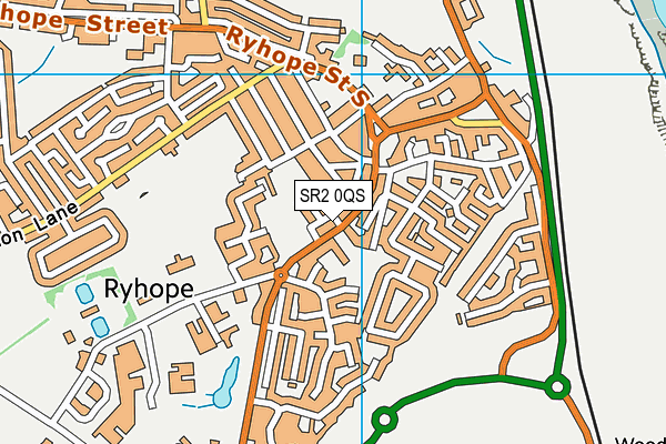 SR2 0QS map - OS VectorMap District (Ordnance Survey)