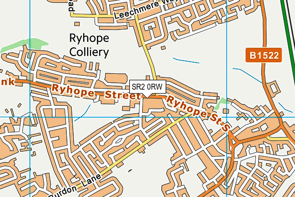 SR2 0RW map - OS VectorMap District (Ordnance Survey)