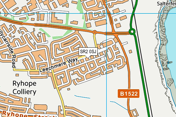 SR2 0SJ map - OS VectorMap District (Ordnance Survey)