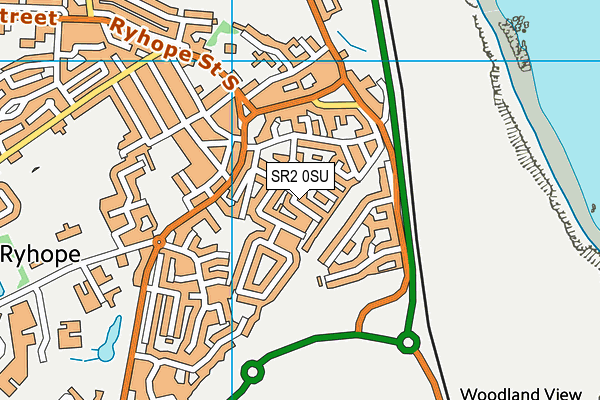 SR2 0SU map - OS VectorMap District (Ordnance Survey)