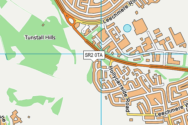 SR2 0TA map - OS VectorMap District (Ordnance Survey)