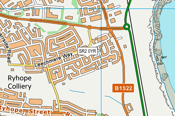 SR2 0YR map - OS VectorMap District (Ordnance Survey)