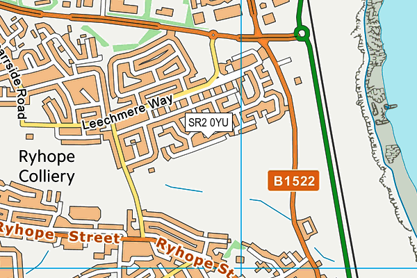 SR2 0YU map - OS VectorMap District (Ordnance Survey)