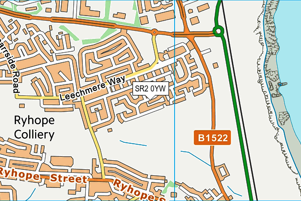 SR2 0YW map - OS VectorMap District (Ordnance Survey)