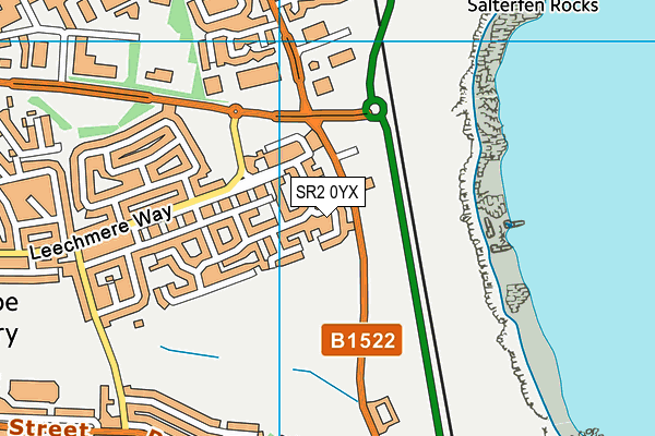 SR2 0YX map - OS VectorMap District (Ordnance Survey)