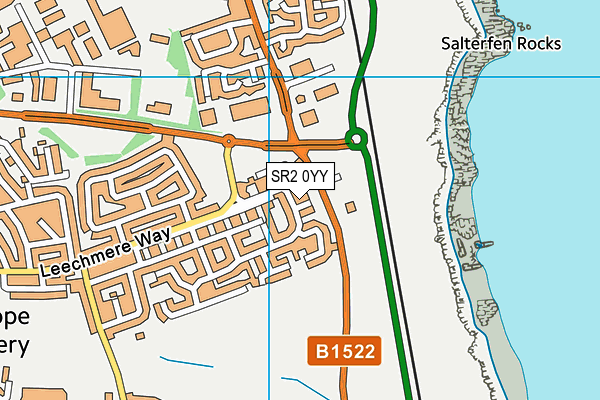 SR2 0YY map - OS VectorMap District (Ordnance Survey)