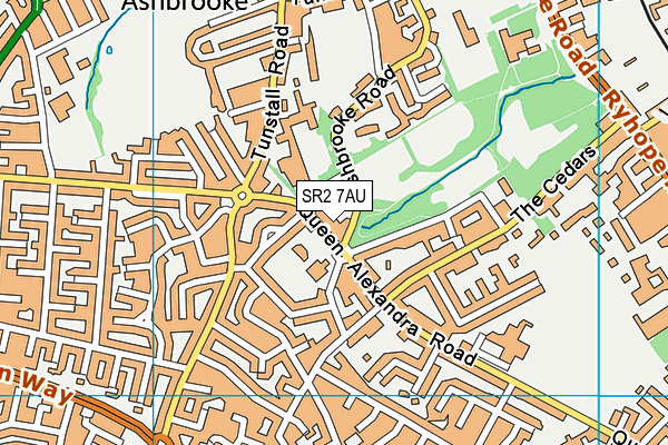 SR2 7AU map - OS VectorMap District (Ordnance Survey)