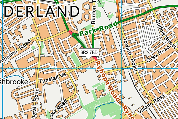 SR2 7BD map - OS VectorMap District (Ordnance Survey)