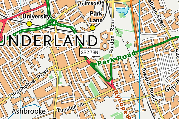 SR2 7BN map - OS VectorMap District (Ordnance Survey)