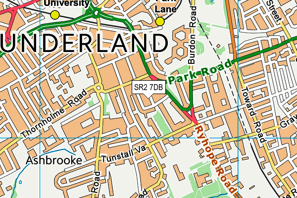 SR2 7DB map - OS VectorMap District (Ordnance Survey)