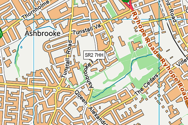 Ashbrooke Sports Club map (SR2 7HH) - OS VectorMap District (Ordnance Survey)