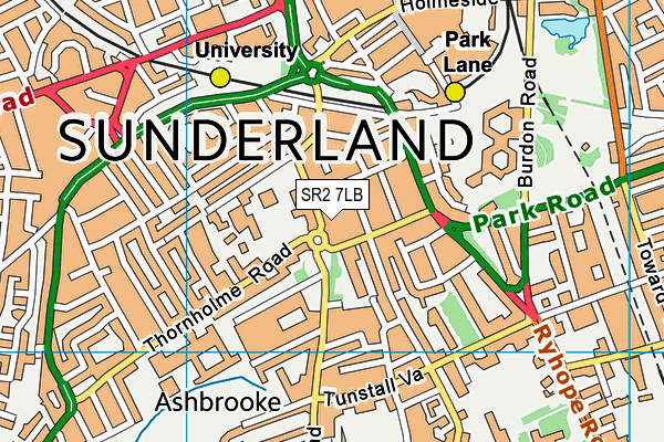 SR2 7LB map - OS VectorMap District (Ordnance Survey)