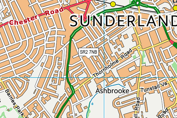 SR2 7NB map - OS VectorMap District (Ordnance Survey)