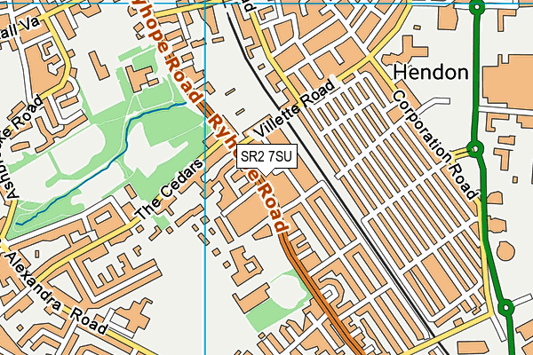 SR2 7SU map - OS VectorMap District (Ordnance Survey)