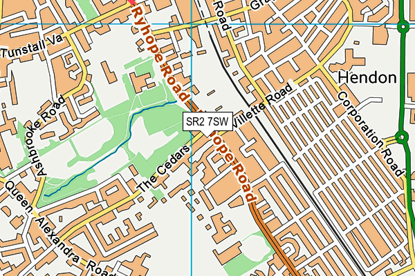 SR2 7SW map - OS VectorMap District (Ordnance Survey)