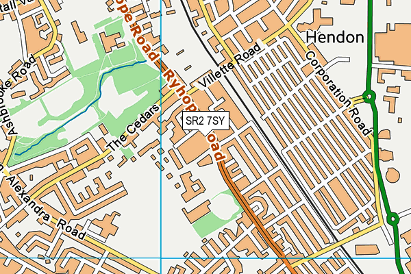 SR2 7SY map - OS VectorMap District (Ordnance Survey)