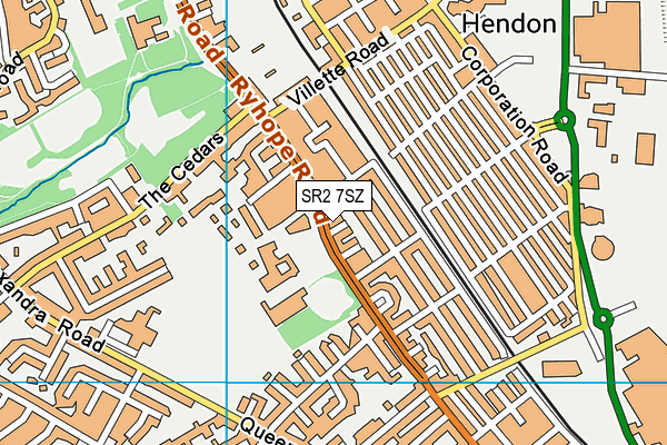 SR2 7SZ map - OS VectorMap District (Ordnance Survey)