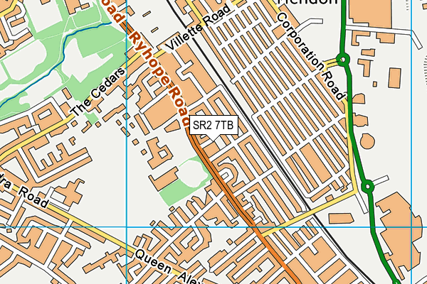 SR2 7TB map - OS VectorMap District (Ordnance Survey)