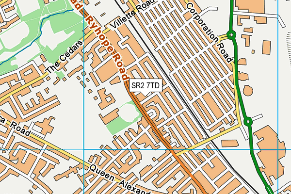 SR2 7TD map - OS VectorMap District (Ordnance Survey)