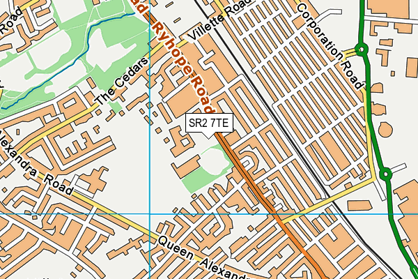 SR2 7TE map - OS VectorMap District (Ordnance Survey)