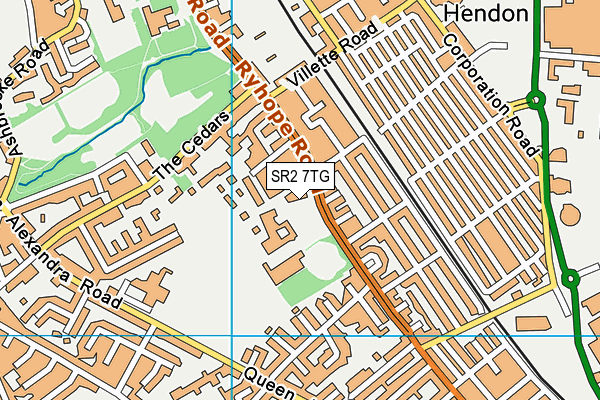 SR2 7TG map - OS VectorMap District (Ordnance Survey)