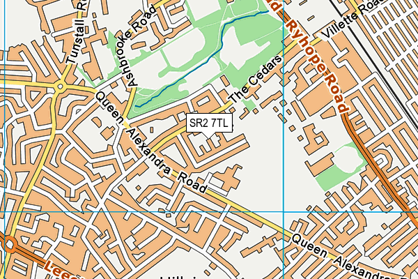 SR2 7TL map - OS VectorMap District (Ordnance Survey)