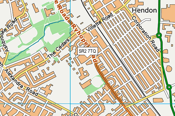 SR2 7TQ map - OS VectorMap District (Ordnance Survey)