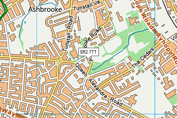 SR2 7TT map - OS VectorMap District (Ordnance Survey)